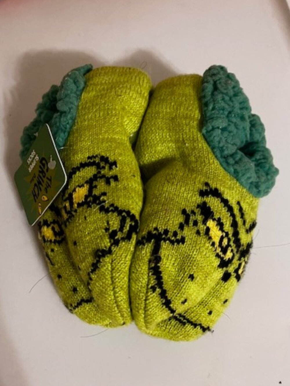 The Grinch Slipper Socks NWT